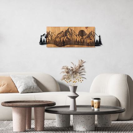 Seinäkoriste 75,5x24,5 cm vuoret puu/metalli