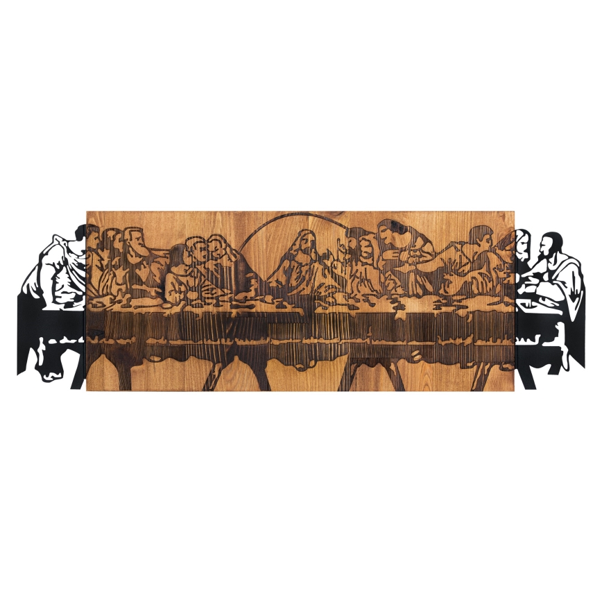 Seinäkoriste 76,5x24,5 cm Viimeinen ehtoollinen puu/metalli