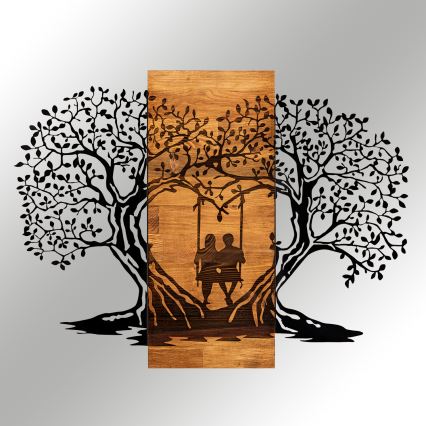 Seinäkoriste 76x58 cm puut puu/metalli