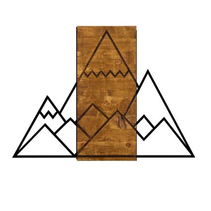 Seinäkoriste 78x58 cm vuoret puu/metalli