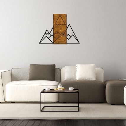 Seinäkoriste 78x58 cm vuoret puu/metalli