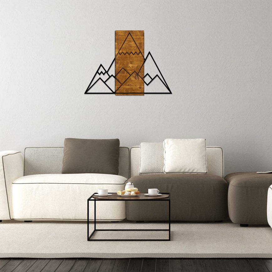 Seinäkoriste 78x58 cm vuoret puu/metalli