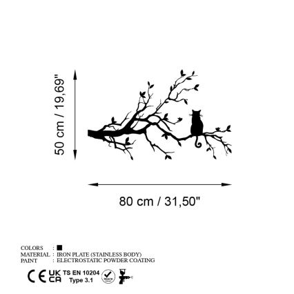 Seinäkoriste 80x50 cm oksa metalli