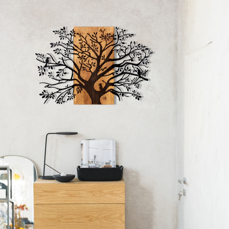 Seinäkoriste 85x58 cm puu puu/metalli