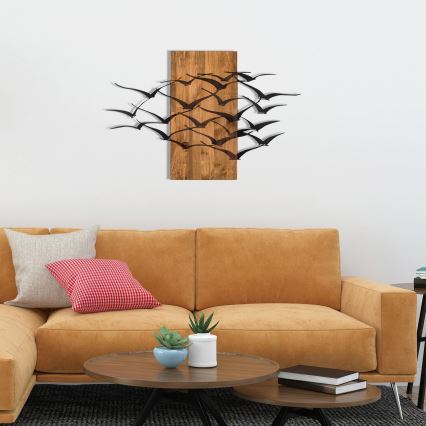 Seinäkoriste 86x58 cm lintuja puu/metalli