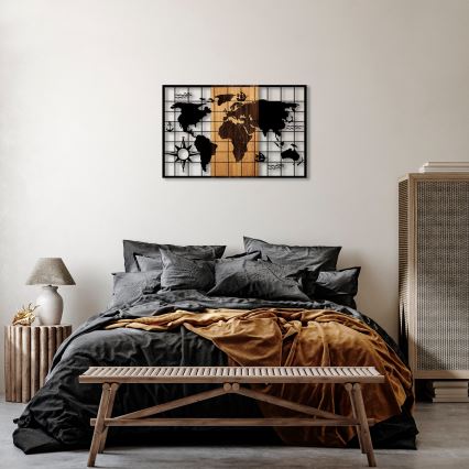 Seinäkoriste 90x58 cm kartta puu/metalli