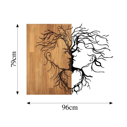 Seinäkoriste 96x79 cm rakkaus puu/metalli