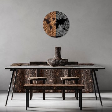 Seinäkoriste halkaisija 56 cm kartta puu/metalli