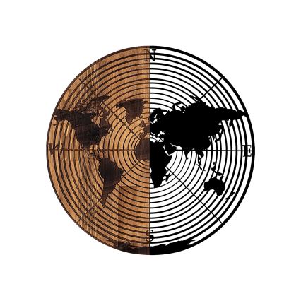 Seinäkoriste halkaisija 56 cm kartta puu/metalli