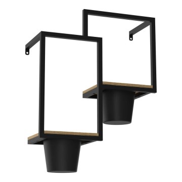 Seinäkukkaruukku 46x36 cm musta