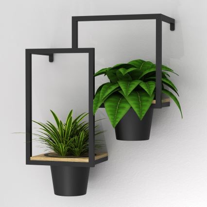 Seinäkukkaruukku 46x36 cm musta