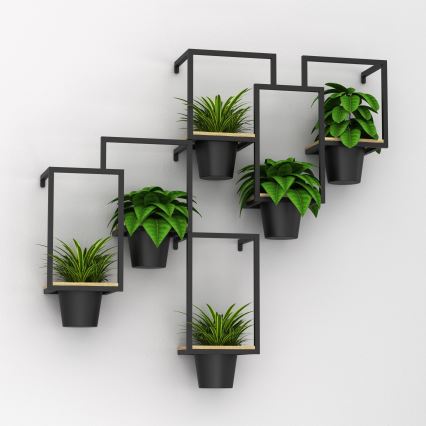 Seinäkukkaruukku 46x36 cm musta