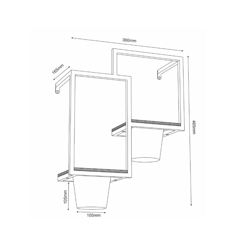 Seinäkukkaruukku 46x36cm kultainen