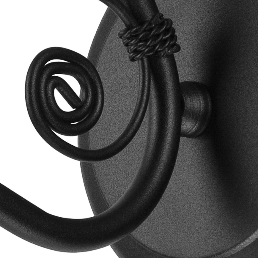 Seinälampetti RETRO II 1xE27/60W/230V mattamusta