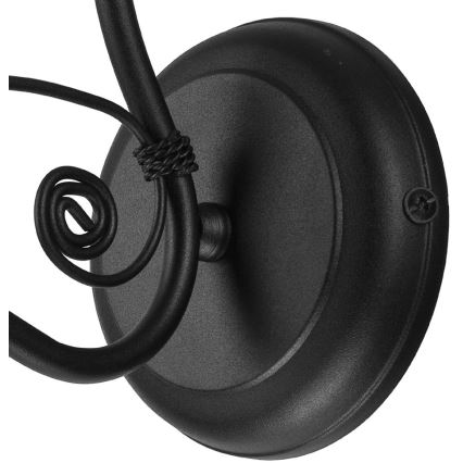 Seinälampetti RETRO II 1xE27/60W/230V mattamusta