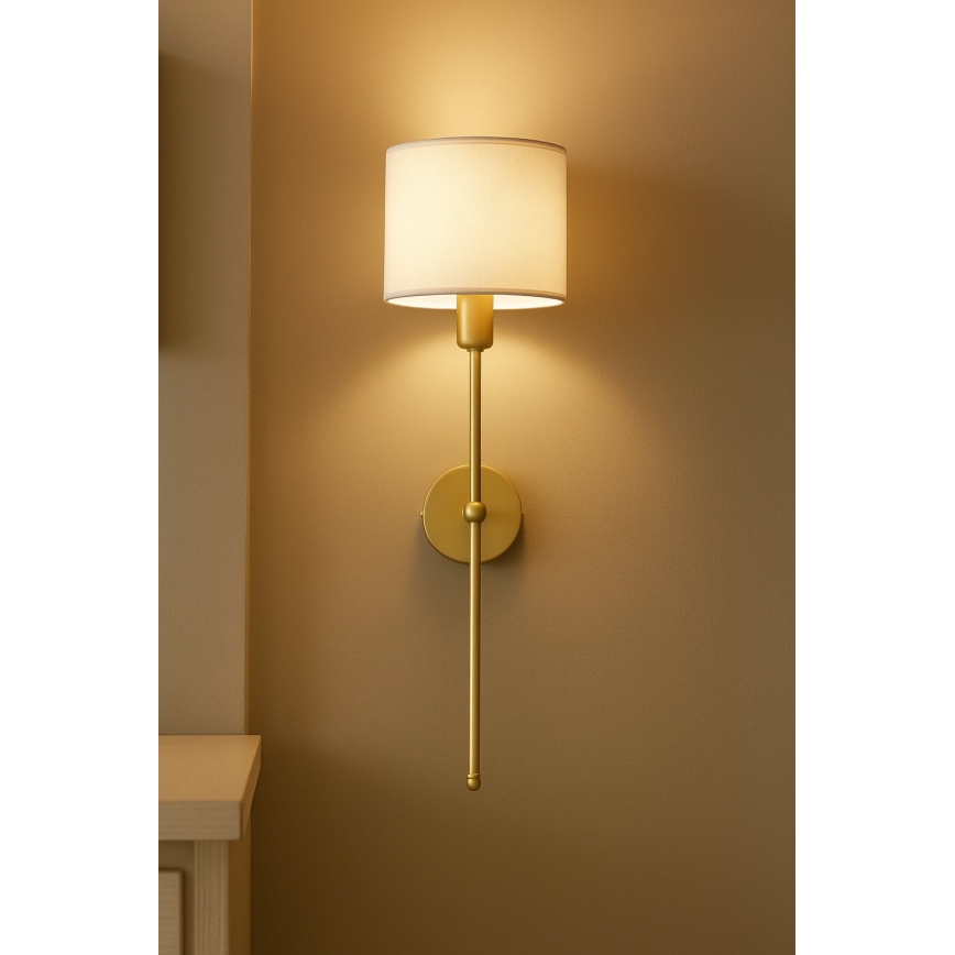 Seinälamppu MADELA 1xE14/40W/230V valkoinen/beige
