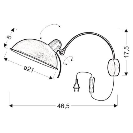 seinälamppu NORA 1xE14/40W/230V