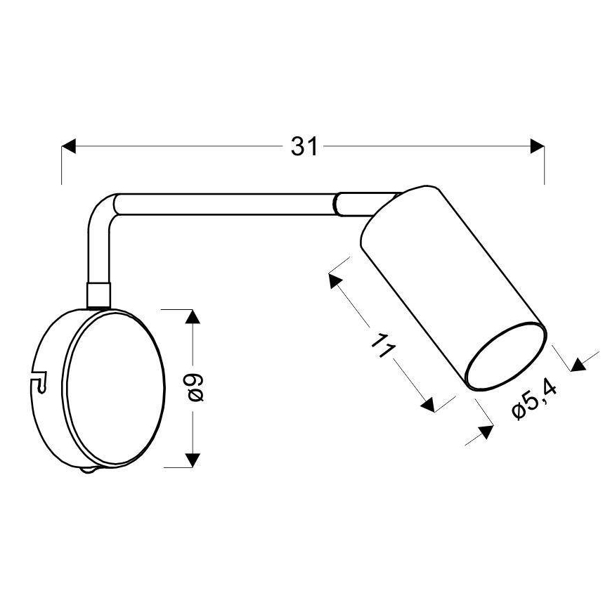 Seinälamppu TINA 1xGU10/15W/230V musta