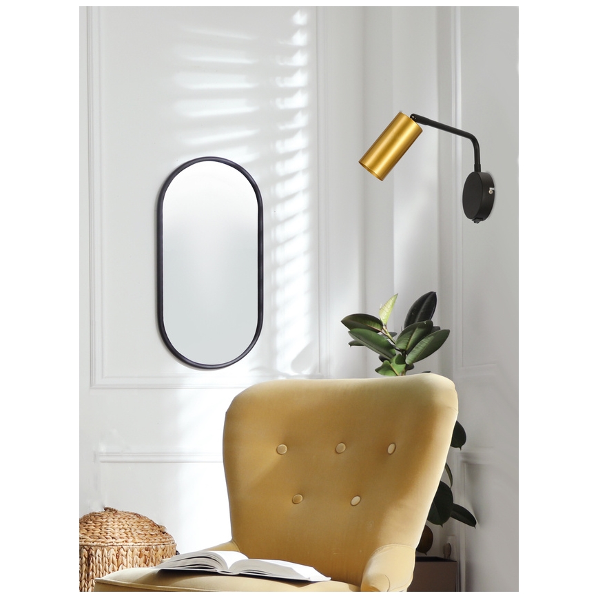 Seinälamppu TINA 1xGU10/15W/230V musta/kulta