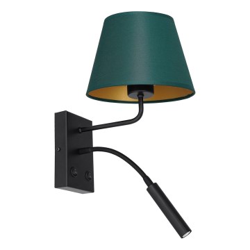 Seinälampun ARDEN 1xE27/60W+1xG9/8W/230V vihreä/kulta