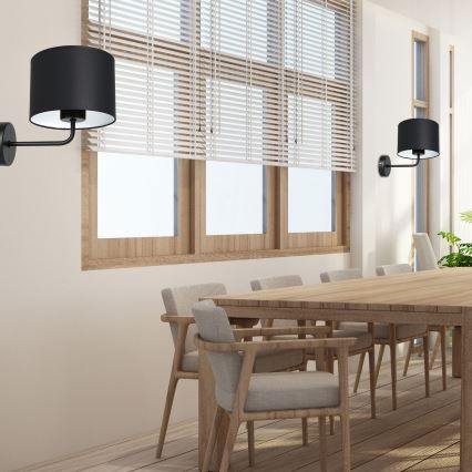 Seinävalaisin ARDEN 1xE27/60W/230V musta/valkoinen