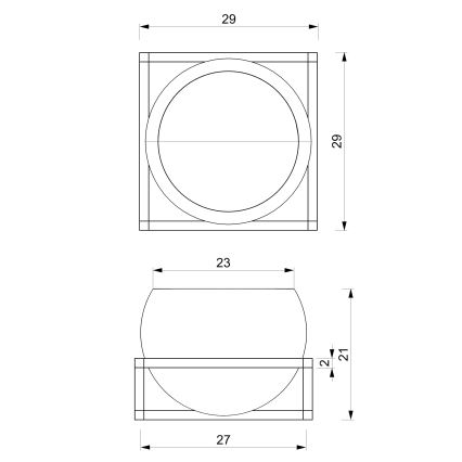 Seinälle asennettava kukkaruukku 27x29 cm kulta