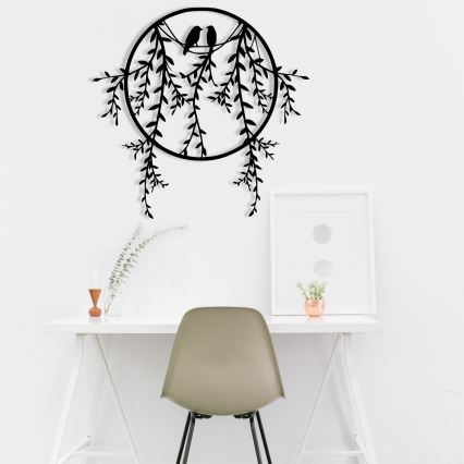 Seinälle tarkoitettu koriste 45x44 cm, metalliset oksat