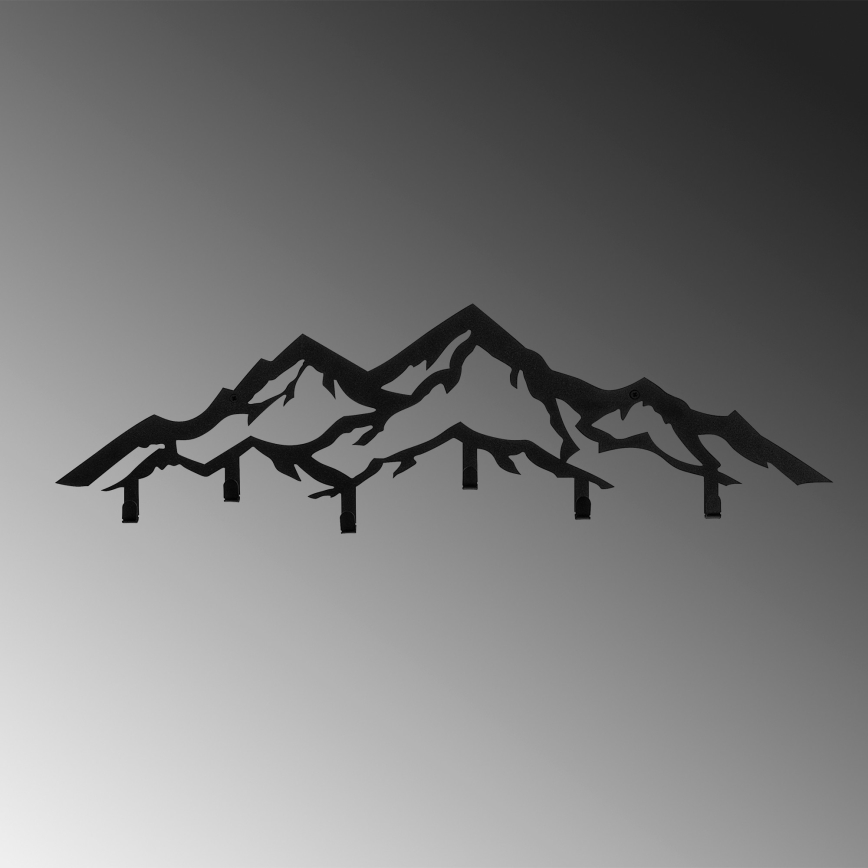 Seinälle asennettava naulakko 25x80 cm vuoristoteemalla