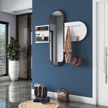 Seinälle asennettava peili RANI 125x120 cm valkoinen/musta