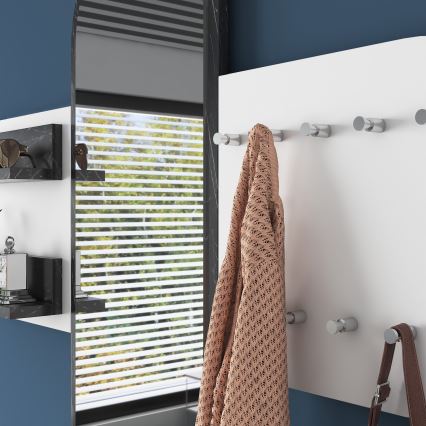 Seinälle asennettava peili RANI 125x120 cm valkoinen/musta