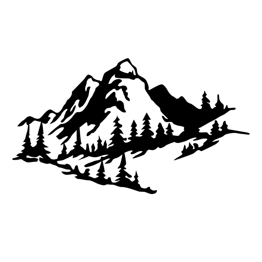 Seinälle tarkoitettu koriste 40x70 cm vuoret metalli