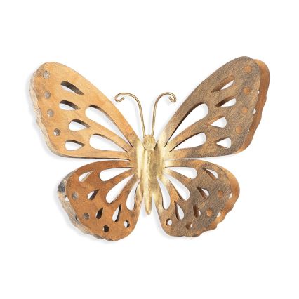 Seinälle tarkoitettu koriste 32x29 cm perhonen metalli