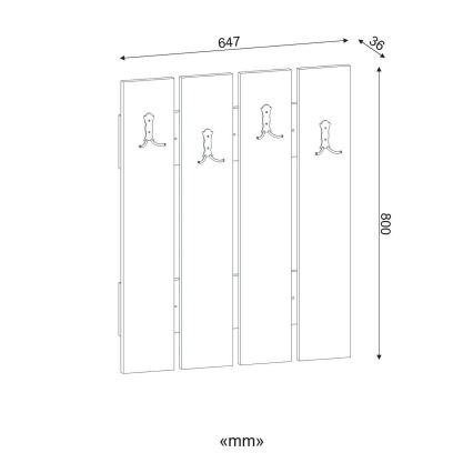 Seinänaulakko ANITA 80x64,7 cm ruskea