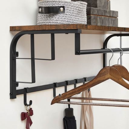 Seinänaulakko hyllyllä NATE, ruskea/musta