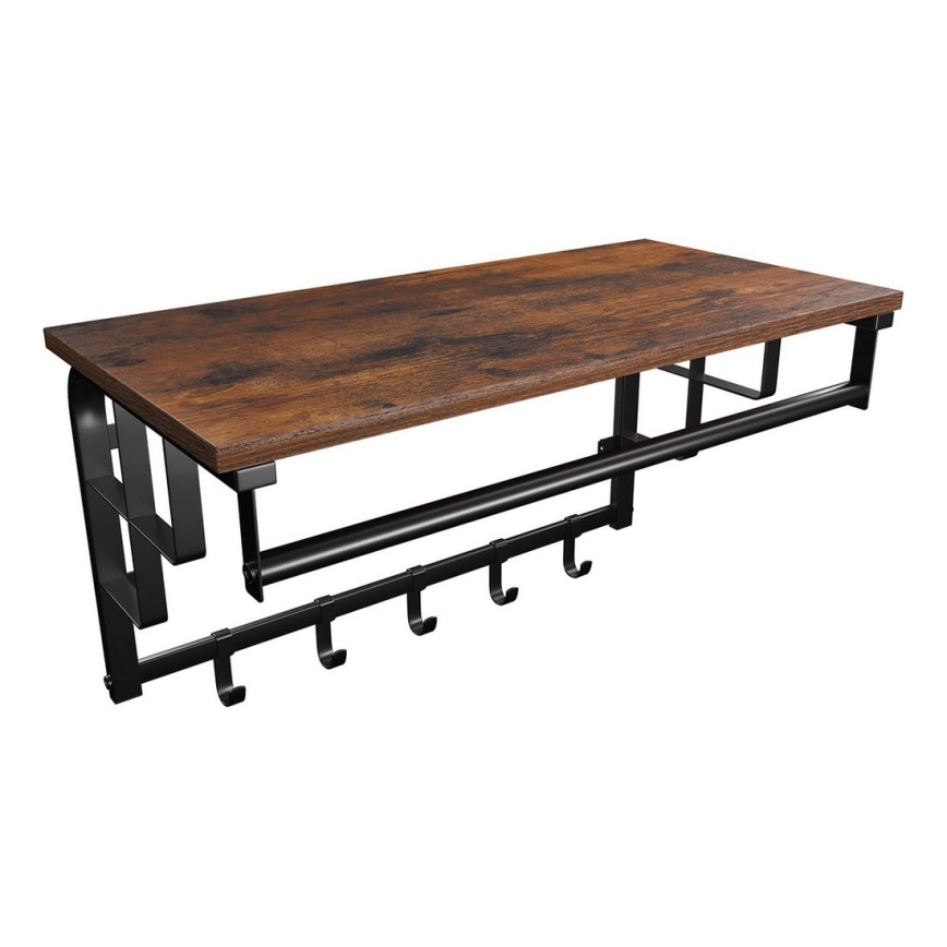 Seinänaulakko NATE hyllyllä, ruskea/musta