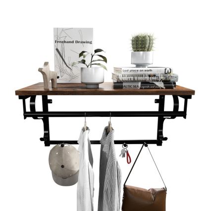 Seinänaulakko NATE hyllyllä, ruskea/musta