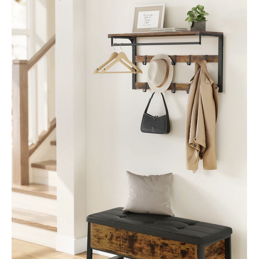 Seinänaulakko NATE hyllyllä, ruskea/musta