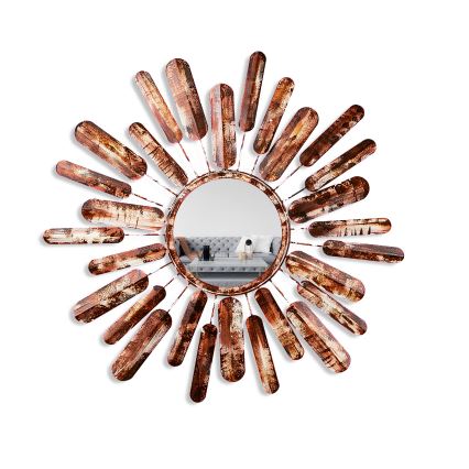 Seinäpeili AURINKO halkaisija 75 cm ruskea