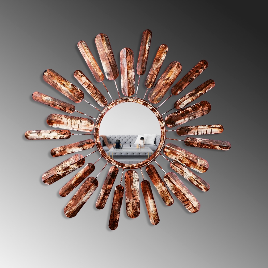 Seinäpeili AURINKO halkaisija 75 cm ruskea