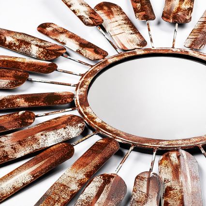 Seinäpeili AURINKO halkaisija 75 cm ruskea