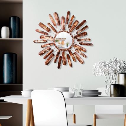 Seinäpeili AURINKO halkaisija 75 cm ruskea