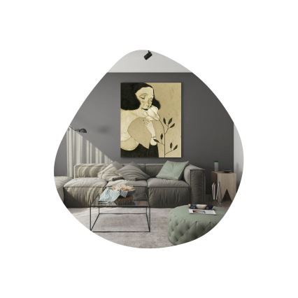 Seinäpeili BESSO 60x60 cm musta