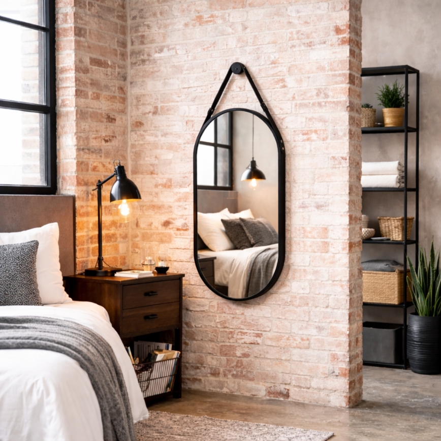 Seinäpeili BIBI 100 x 50 cm, musta