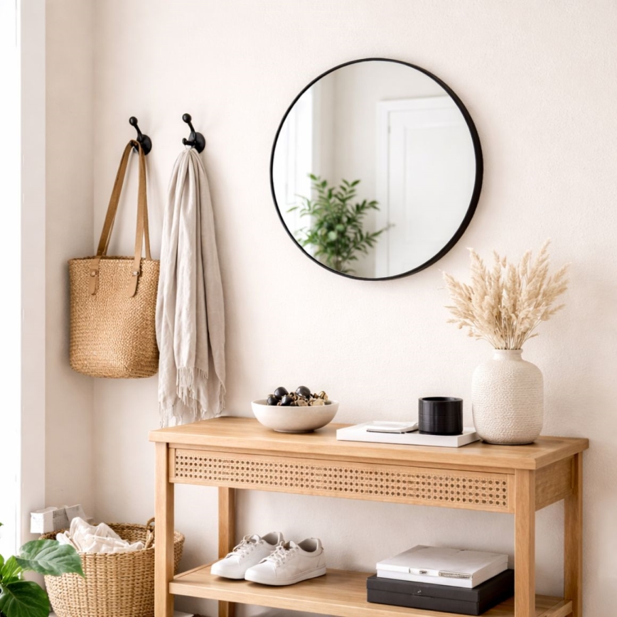 Seinäpeili CHICAGO Ø 40 cm, musta