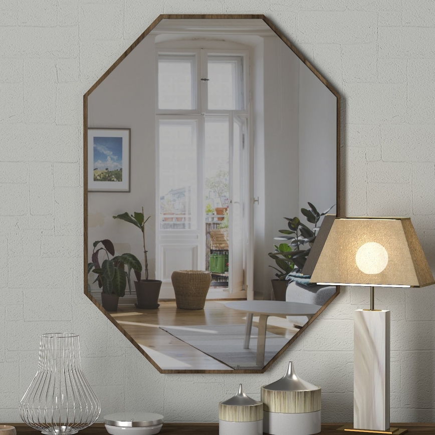 Seinäpeili LOST 70x45 cm ruskea