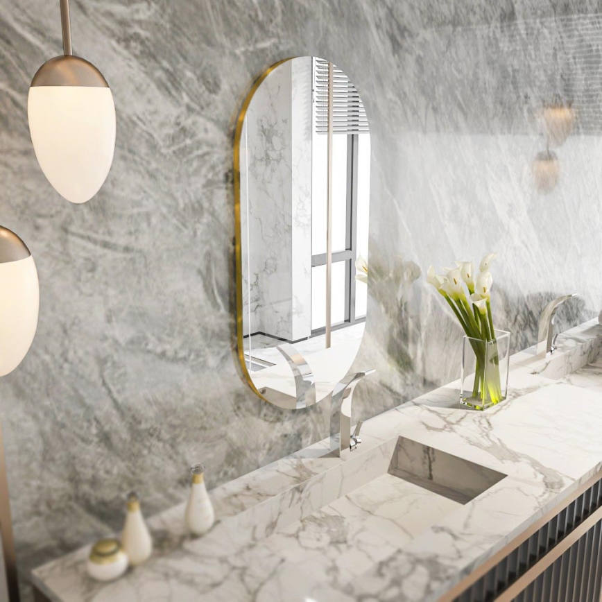 Seinäpeili RIORS 85x45 cm kulta