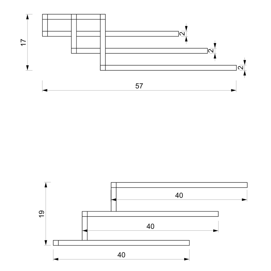Seinäpyyhepidike 19x58 cm musta