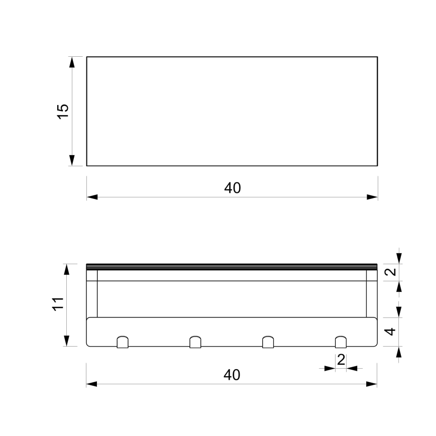 Seinäpyyhepidike hyllyllä 10x40 cm musta
