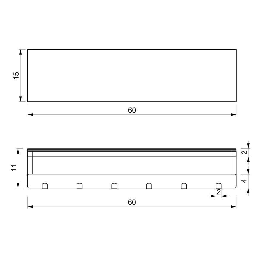 Seinäpyyhepidike hyllyllä 10x60 cm musta