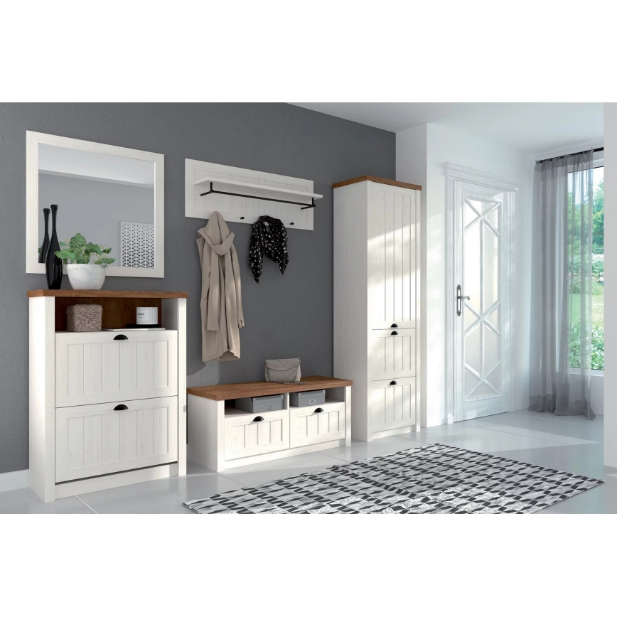 Seinäripustin LEMAS 40x109 cm valkoinen